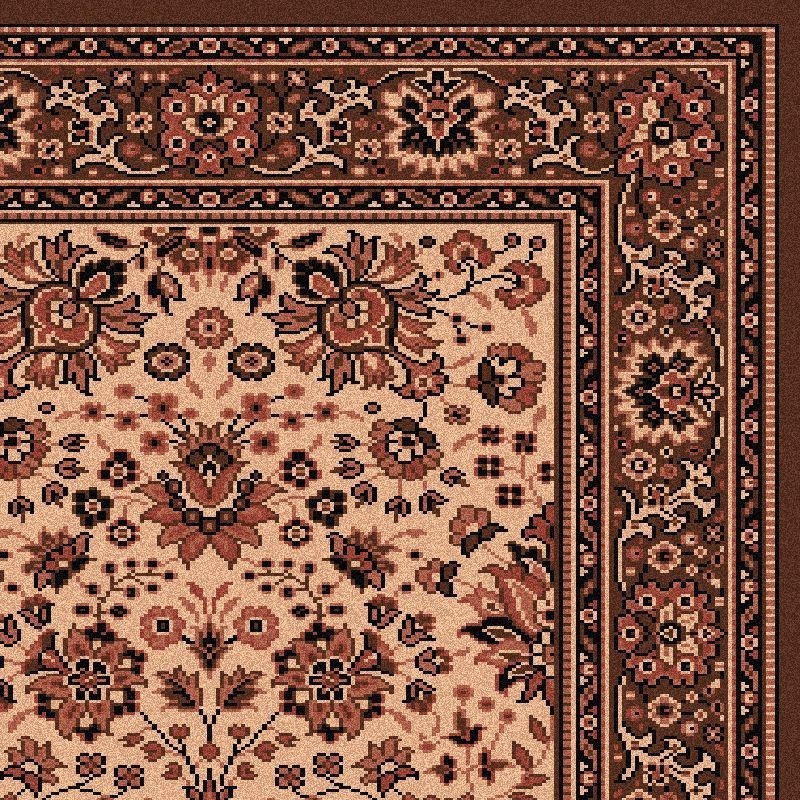 Carpet classico Tabriz fine lana passatoia crema-marrone 1561-504