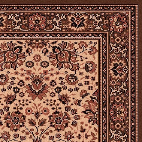 Carpet classico Tabriz fine lana passatoia crema-marrone 1561-504