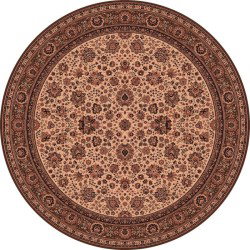 Carpet classico Tabriz fine lana rotondo crema-marrone 1570-504