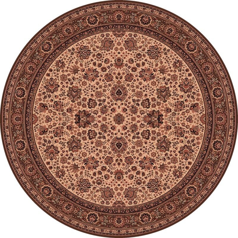 Tappeto persiano Tabriz fine lana rotondo crema-marrone 1570-504