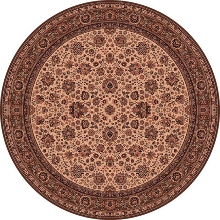 Tappeto persiano Tabriz fine lana rotondo crema-marrone 1570-504