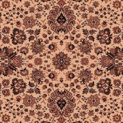Carpet classico Tabriz fine lana rotondo crema-marrone 1570-504 2