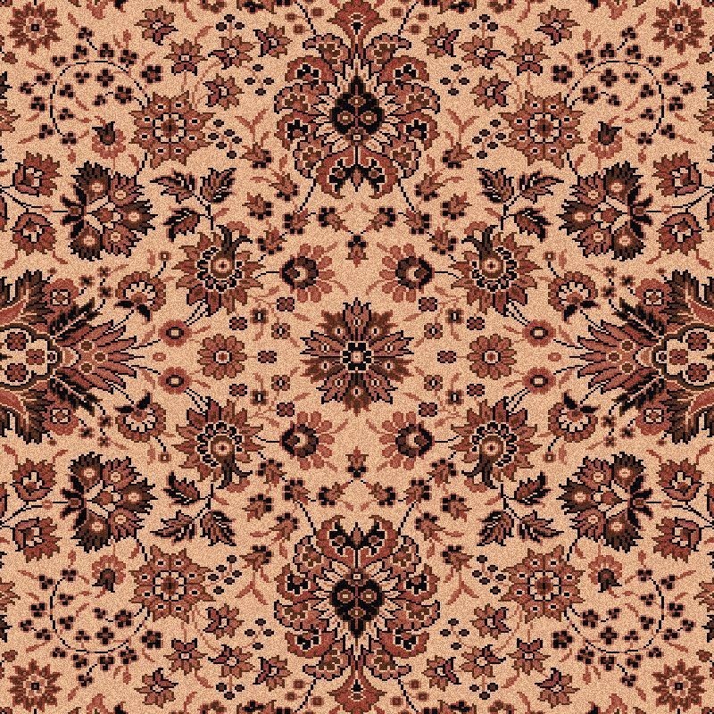 Carpet classico Tabriz fine lana rotondo crema-marrone 1570-504