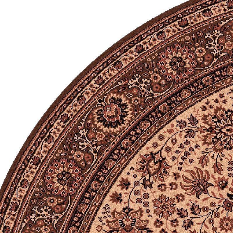 Tappeto persiano Tabriz fine lana rotondo crema-marrone 1570-504