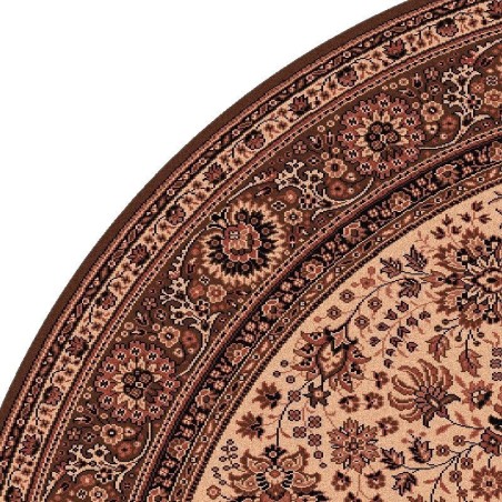 Tappeto persiano Tabriz fine lana rotondo crema-marrone 1570-504
