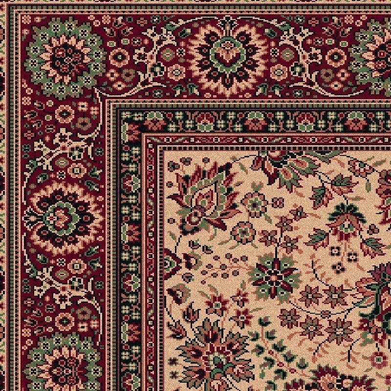 Carpet classico Tabriz fine lana beige-rosso 1561-505