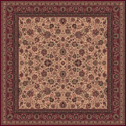 Carpet classico Tabriz fine lana quadrato beige-rosso 1561-505
