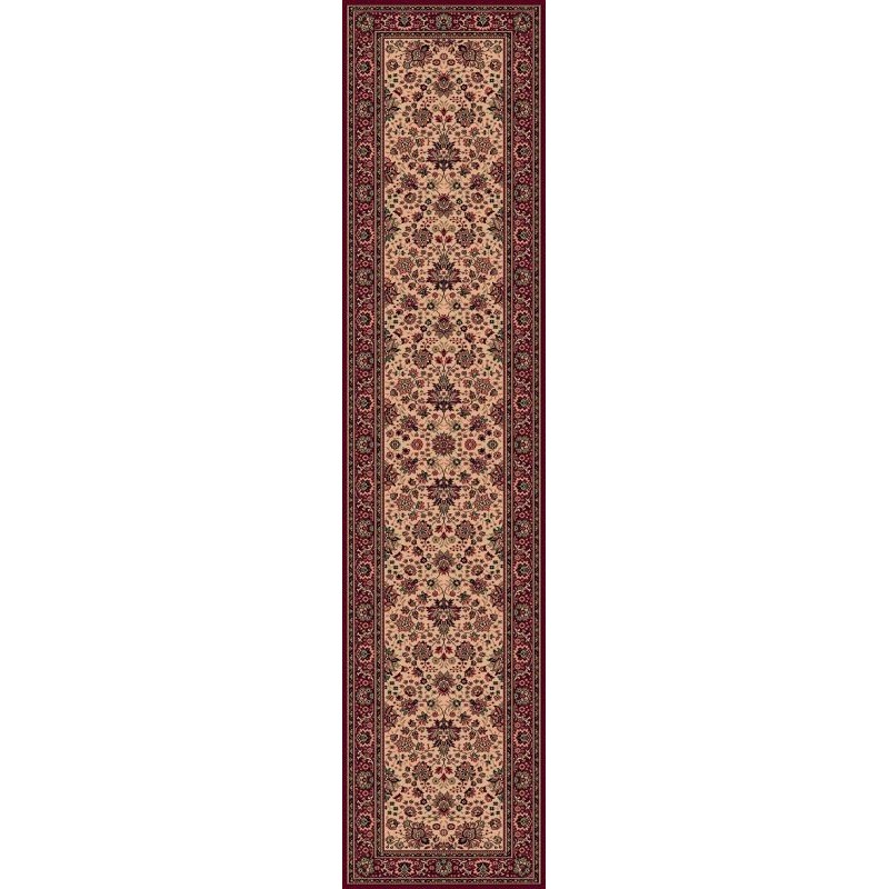 Carpet classico Tabriz fine lana passatoia beige-rosso 1561-505