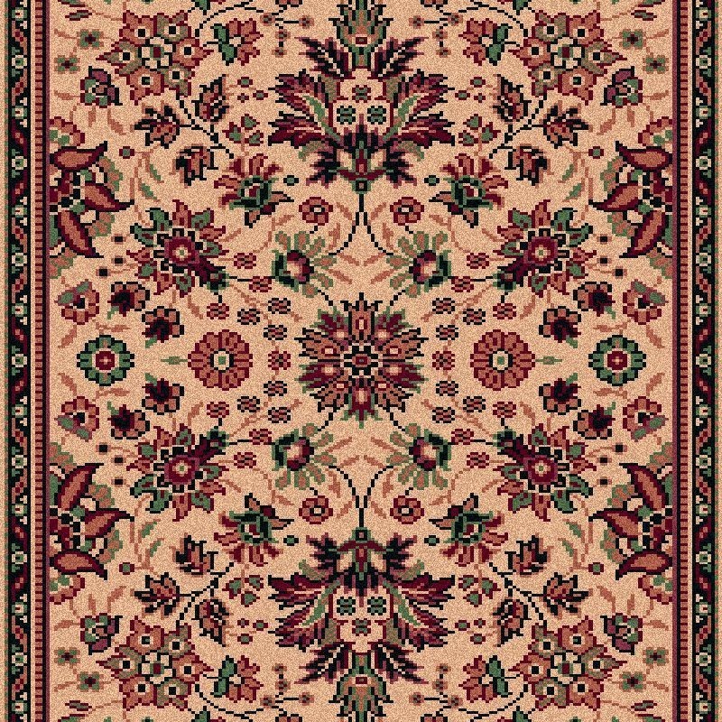 Carpet classico Tabriz fine lana passatoia beige-rosso 1561-505