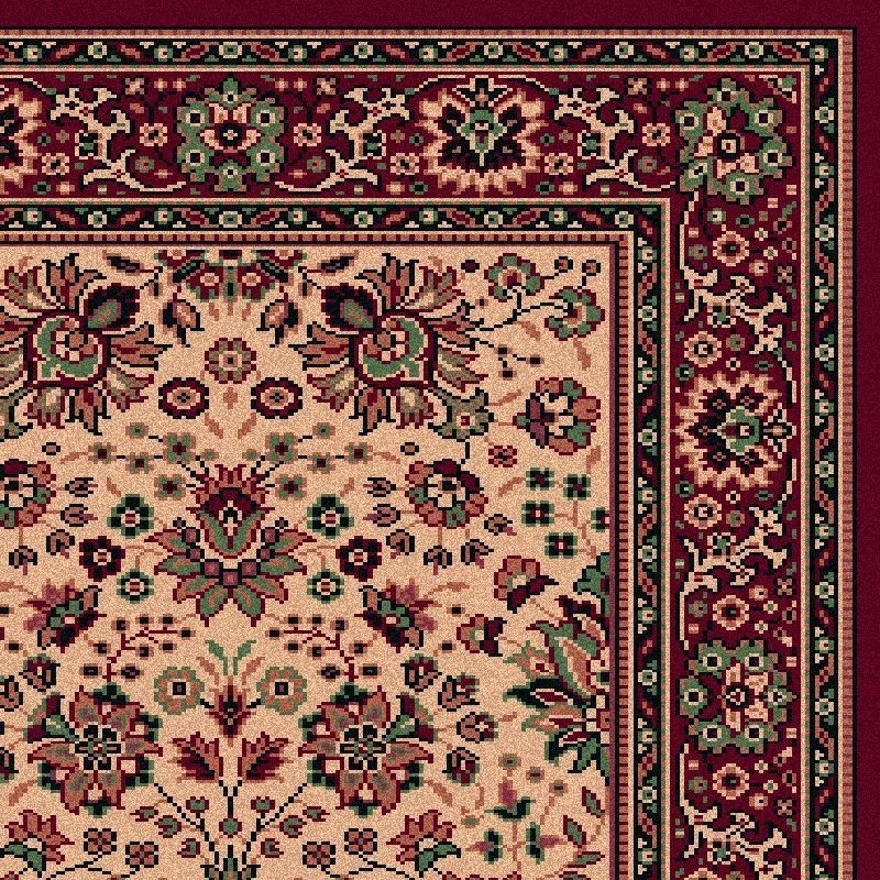 Carpet classico Tabriz fine lana passatoia beige-rosso 1561-505