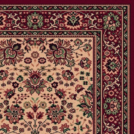 Carpet classico Tabriz fine lana passatoia beige-rosso 1561-505