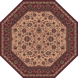 Carpet classico Tabriz fine lana ottagonale beige-rosso 1516-505