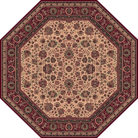 Tappeto persiano Tabriz fine lana ottagonale beige-rosso 1516-505