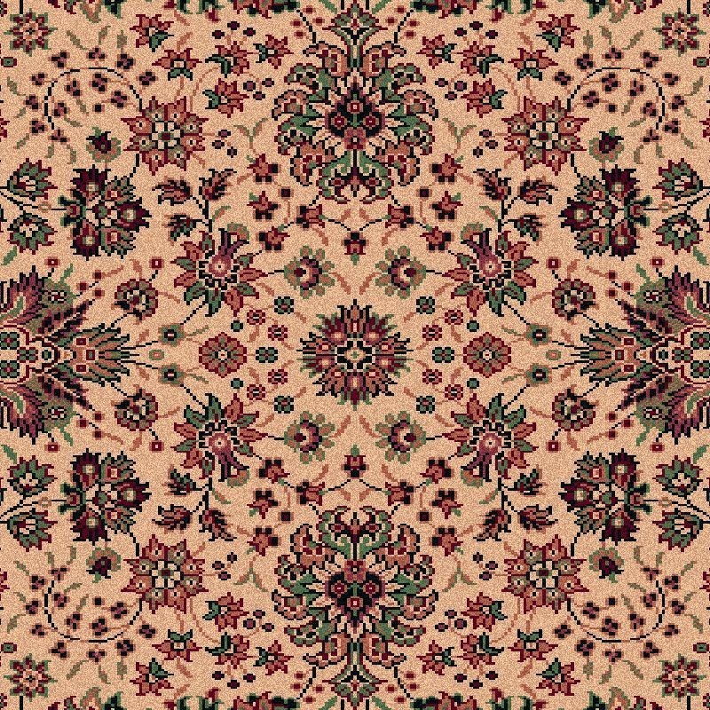 Tappeto persiano Tabriz fine lana ottagonale beige-rosso 1516-505