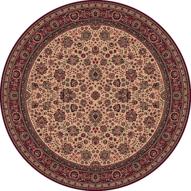 Tappeto persiano Tabriz fine lana rotondo beige-rosso 1570-505