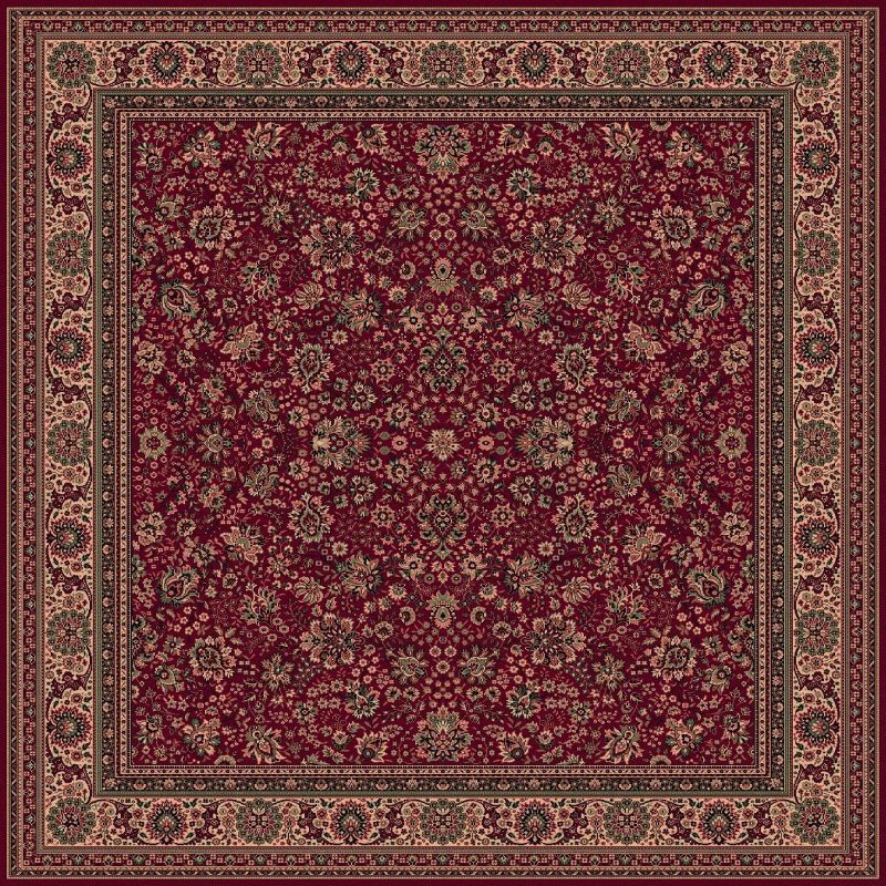 Carpet classico Tabriz fine lana quadrato rosso 1561-507