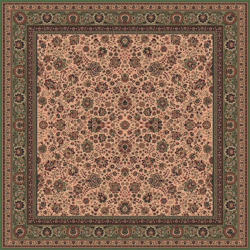 Tappeto persiano Tabriz fine lana quadrato crema-verde 1561-508