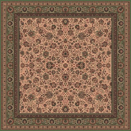 Tappeto persiano Tabriz fine lana quadrato crema-verde 1561-508
