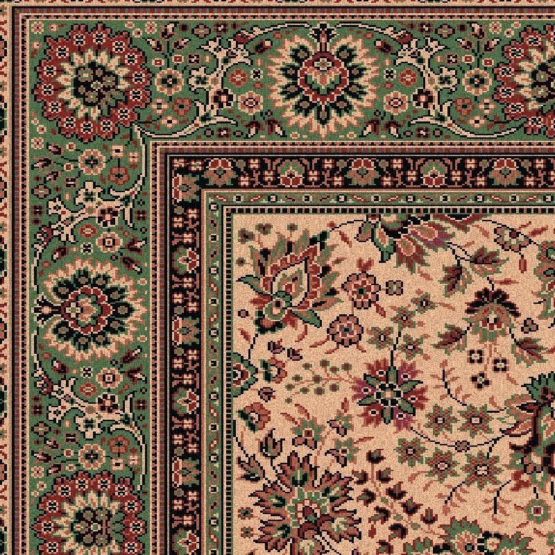 Carpet classico Tabriz fine lana quadrato crema-verde 1561-508