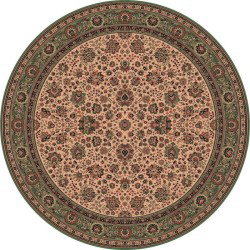 Carpet classico Tabriz fine lana rotondo crema-verde 1570-508
