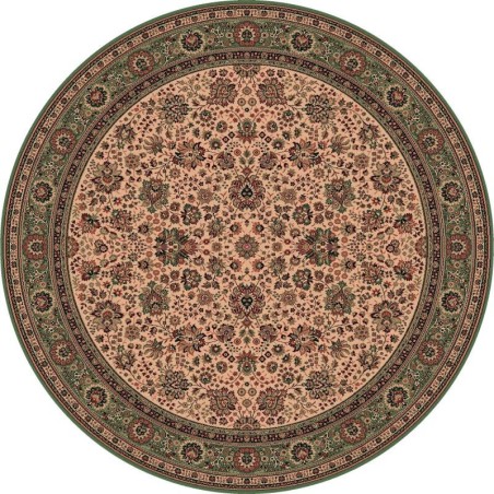Carpet classico Tabriz fine lana rotondo crema-verde 1570-508
