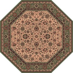 Carpet classico Tabriz fine lana ottagonale crema-verde 1516-508
