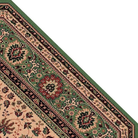 Tappeto persiano Tabriz fine lana ottagonale crema-verde 1516-508