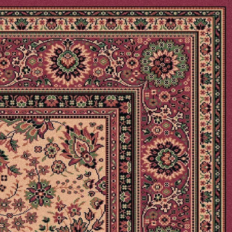 Tappeto persiano Tabriz fine lana crema-rosa 1561-515