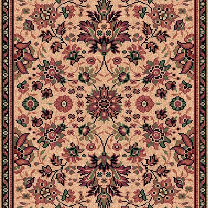 Carpet classico Tabriz fine lana passatoia crema-rosa 1561-515