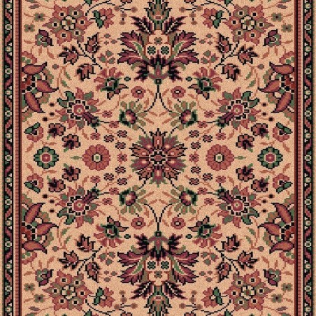 Carpet classico Tabriz fine lana passatoia crema-rosa 1561-515