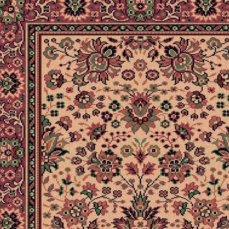 Carpet classico Tabriz fine lana passatoia crema-rosa 1561-515