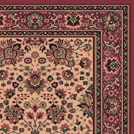 Carpet classico Tabriz fine lana passatoia crema-rosa 1561-515