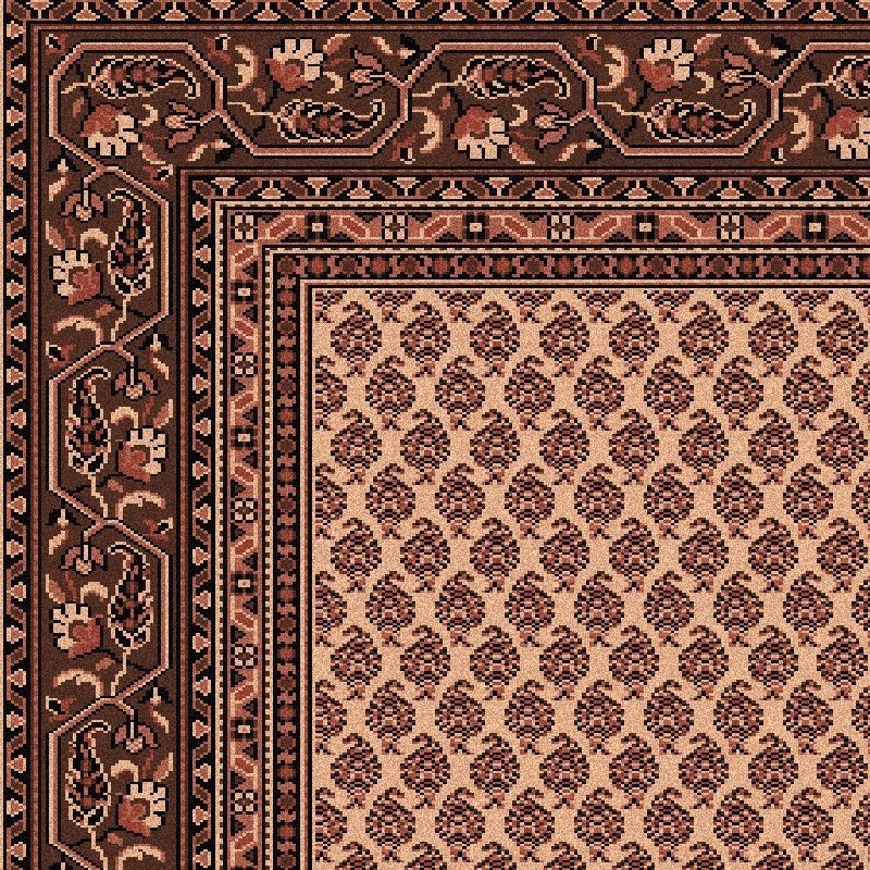 Carpet classico Mir fine lana crema-marrone 1581