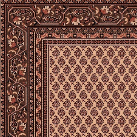 Tappeto persiano Mir fine lana crema-marrone 1581