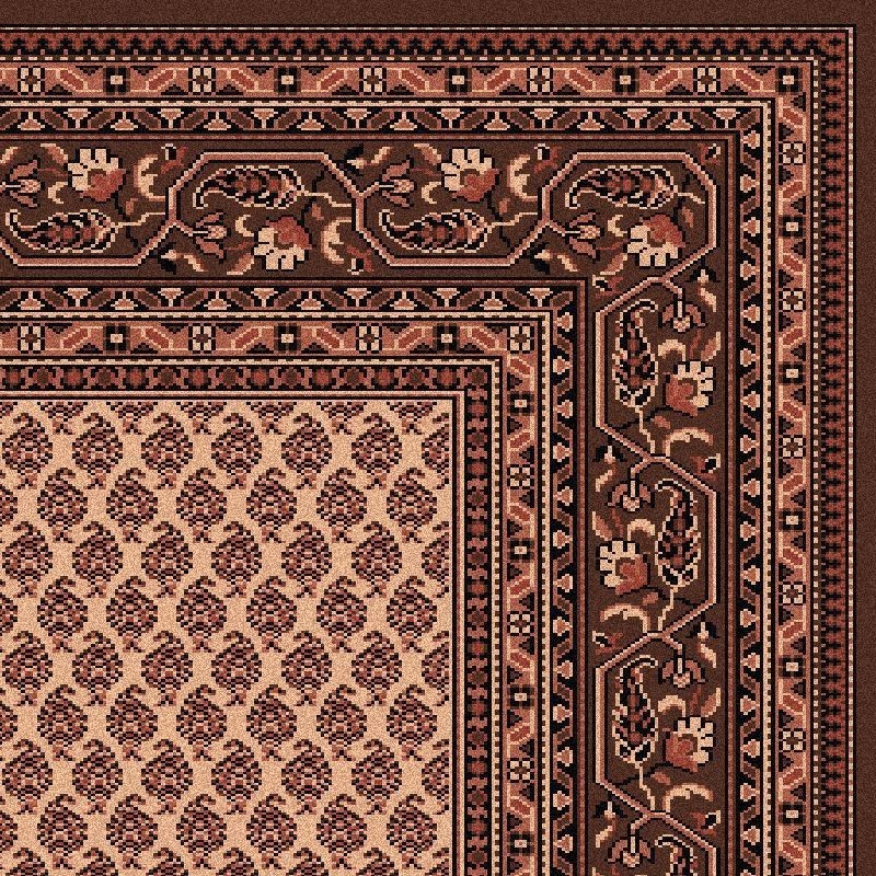 Carpet classico Mir fine lana crema-marrone 1581