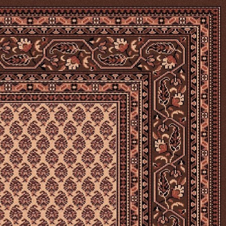 Carpet classico Mir fine lana crema-marrone 1581
