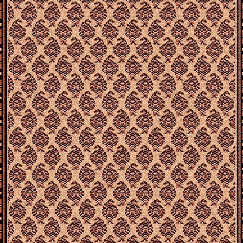 Carpet classico Mir fine lana passatoia crema-marrone 1581