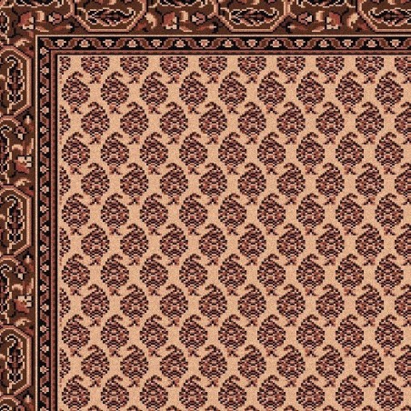 Tappeto persiano Mir fine lana passatoia crema-marrone 1581