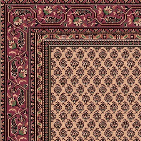 Carpet classico Mir fine lana crema-rosa 1581