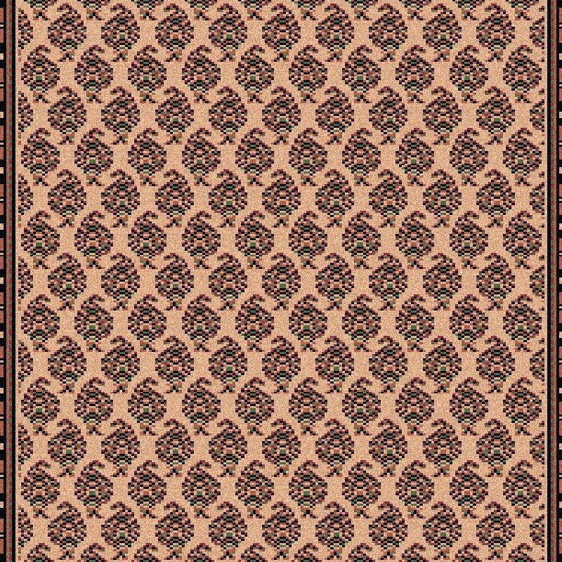 Carpet classico Mir fine lana passatoia crema-rosa 1581