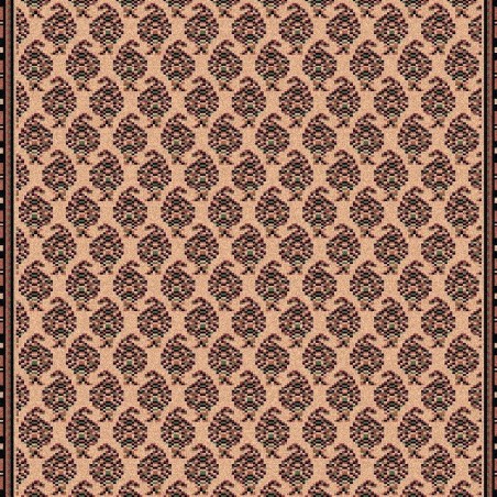 Carpet classico Mir fine lana passatoia crema-rosa 1581