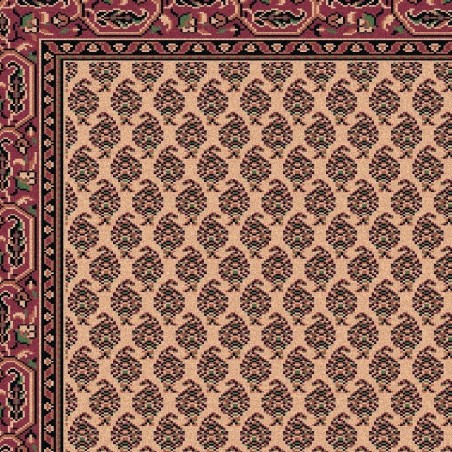 Carpet classico Mir fine lana passatoia crema-rosa 1581