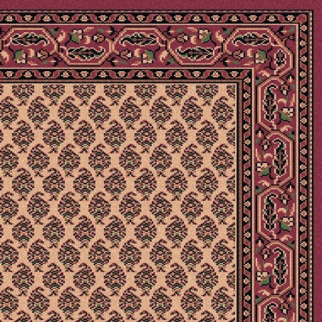 Carpet classico Mir fine lana passatoia crema-rosa 1581