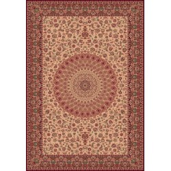 Carpet classico Qum fine lana crema-rosso 1639