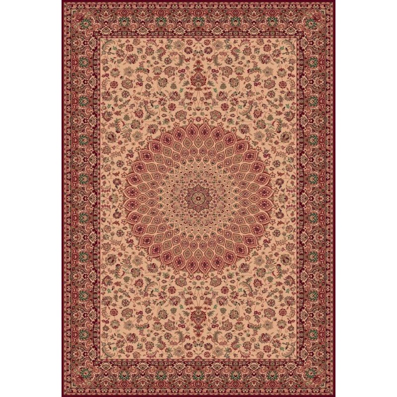 Tappeto persiano Qum fine lana crema-rosso 1639