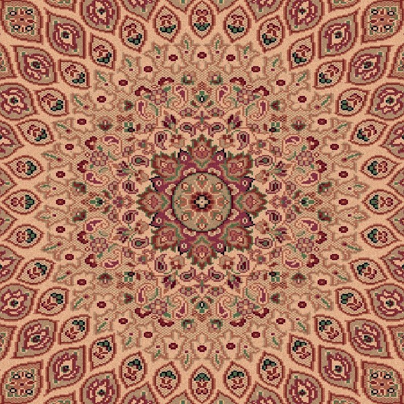 Tappeto persiano Qum fine lana crema-rosso 1639