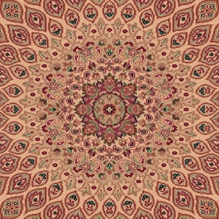 Carpet classico Qum fine lana crema-rosso 1639