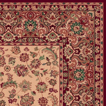 Tappeto persiano Qum fine lana crema-rosso 1639