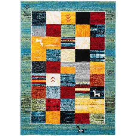 tappeto patchwork Folklore 421 turchese
