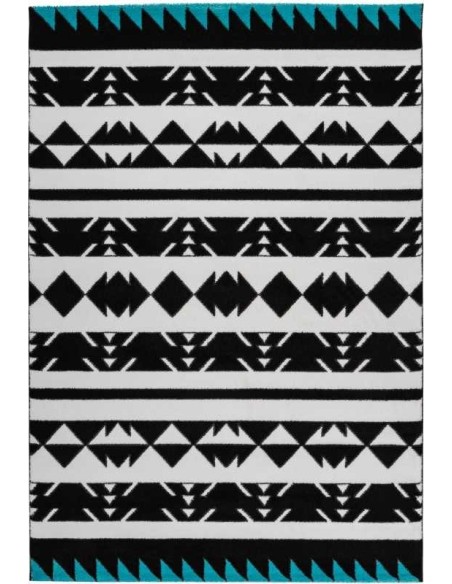 tappeto Arte Espina BROADWAY 400 BIANCO NERO TURCHESE